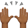 Raising Hands: Medium-Dark Skin Tone Emoji 🙌🏾 image - Apple style