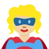 Woman Superhero: Medium-Light Skin Tone Emoji 🦸🏼‍♀️ image - Twitter / X (Twemoji) style