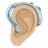 Ear With Hearing Aid: Medium-Light Skin Tone
