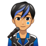 Man Singer: Medium Skin Tone Emoji 👨🏽‍🎤 image - Emojidex style