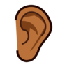 Ear: Medium-Dark Skin Tone Emoji 👂🏾 image - Emojidex style