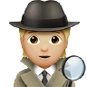 Detective: Medium-Light Skin Tone Emoji 🕵🏼 image - Apple style