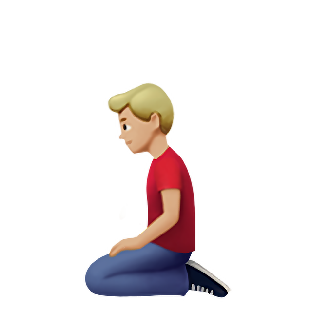 Man Kneeling: Medium-Light Skin Tone