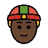 Person With Skullcap: Dark Skin Tone Emoji 👲🏿 image - OpenMoji style