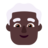 Man: Dark Skin Tone, White Hair