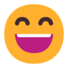 口を開けて目を笑顔で笑顔 Emoji 😄 image - Microsoft Classic 2D style