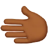 Leftwards Hand: Medium-Dark Skin Tone Emoji 🫲🏾 image - Apple style