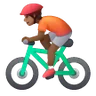 Person Biking: Medium-Dark Skin Tone Emoji 🚴🏾 image - Samsung style
