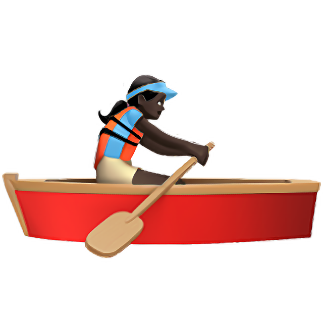 Woman Rowing Boat: Dark Skin Tone