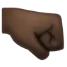 Right-Facing Fist: Dark Skin Tone Emoji 🤜🏿 image - WhatsApp style