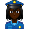 Woman Police Officer: Dark Skin Tone Emoji 👮🏿‍♀️ image - Emojidex style