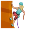 Woman Climbing: Medium-Light Skin Tone Emoji 🧗🏼‍♀️ image - WhatsApp style