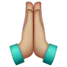 Folded Hands: Medium-Light Skin Tone Emoji 🙏🏼 image - WhatsApp style