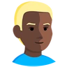 Person: Dark Skin Tone, Blond Hair Emoji 👱🏿 image - Facebook Messenger (2016) style