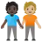 People Holding Hands: Medium-Light Skin Tone, Dark Skin Tone