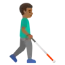 Man With White Cane Facing Right: Medium-Dark Skin Tone Emoji 👨🏾‍🦯‍➡️ image - Google Noto Color style