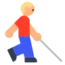 Man With White Cane: Medium-Light Skin Tone Emoji 👨🏼‍🦯 image - Tossface style