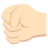 Left-Facing Fist: Light Skin Tone