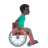 Man In Manual Wheelchair Facing Right: Dark Skin Tone