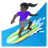 Woman Surfing: Dark Skin Tone