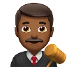 Man Judge: Medium-Dark Skin Tone Emoji 👨🏾‍⚖️ image - Apple style