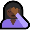 Person Facepalming: Dark Skin Tone Emoji 🤦🏿 image - Microsoft Windows 10 Segoe UI Emoji style