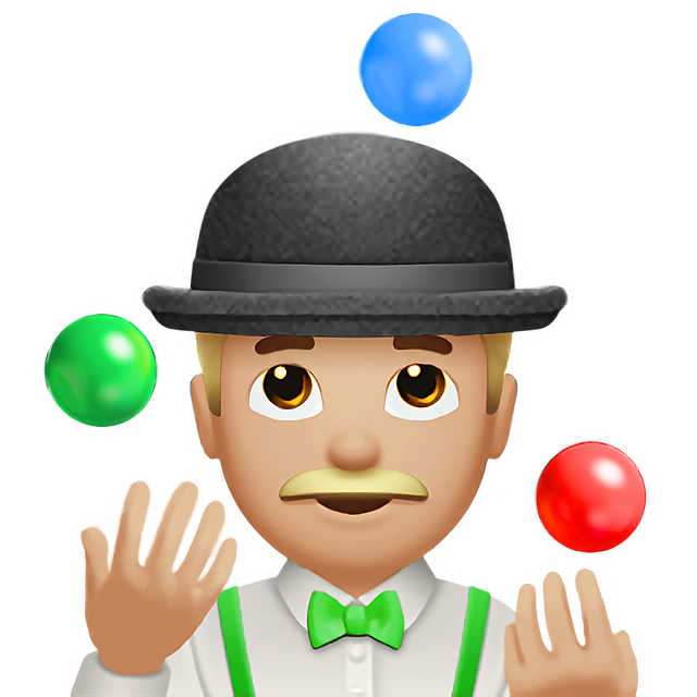 Man Juggling: Medium-Light Skin Tone