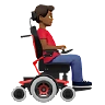 Man In Motorized Wheelchair Facing Right: Medium-Dark Skin Tone Emoji 👨🏾‍🦼‍➡️ image - Apple style