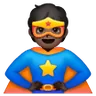 Superhero: Dark Skin Tone Emoji 🦸🏿 image - Samsung style