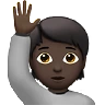 Person Raising Hand: Dark Skin Tone Emoji 🙋🏿 image - Apple style