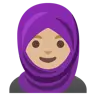 Woman With Headscarf: Medium-Light Skin Tone Emoji 🧕🏼 image - Google Noto Color style