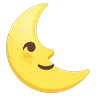 Última meia lua com rosto Emoji 🌜 image - Google Noto Color Animated style