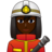 Man Firefighter: Dark Skin Tone
