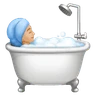 Person Taking Bath: Medium-Light Skin Tone Emoji 🛀🏼 image - Huawei Harmony OS style
