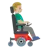 Man In Motorized Wheelchair Facing Right: Medium-Light Skin Tone