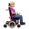 Woman In Motorized Wheelchair Facing Right: Medium-Light Skin Tone Emoji 👩🏼‍🦼‍➡️ image - Apple style