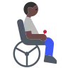 Person In Motorized Wheelchair: Dark Skin Tone Emoji 🧑🏿‍🦼 image - Tossface style
