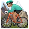 Person Mountain Biking: Medium Skin Tone Emoji 🚵🏽 image - WhatsApp style