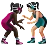 Women Wrestling: Dark Skin Tone, Light Skin Tone