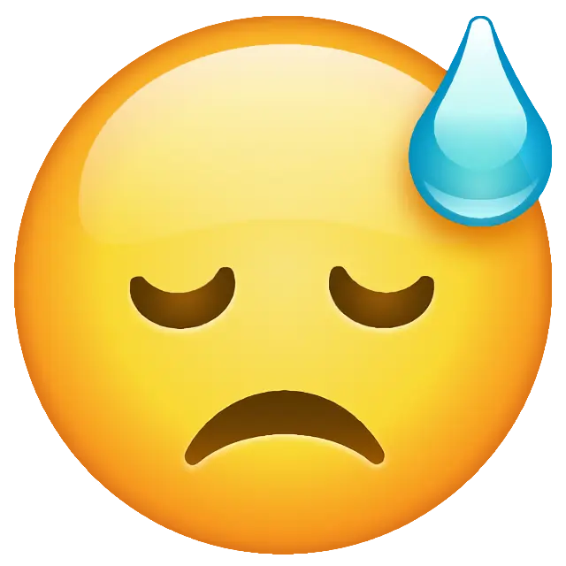 Downcast Face With Sweat