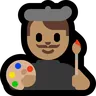 Man Artist: Medium Skin Tone Emoji 👨🏽‍🎨 image - Microsoft Windows 10 Segoe UI Emoji style