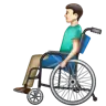 Man In Manual Wheelchair: Light Skin Tone Emoji 👨🏻‍🦽 image - WhatsApp style