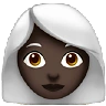 Woman: Dark Skin Tone, White Hair Emoji 👩🏿‍🦳 image - Apple style