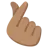 Hand With Index Finger And Thumb Crossed: Medium Skin Tone
