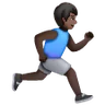 Man Running Facing Right: Dark Skin Tone Emoji 🏃🏿‍♂️‍➡️ image - Samsung style