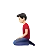 Man Kneeling: Light Skin Tone
