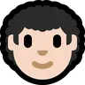 Man: Light Skin Tone, Curly Hair Emoji 👨🏻‍🦱 image - Microsoft Windows 10 Segoe UI Emoji style