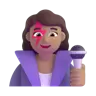 Woman Singer: Medium Skin Tone Emoji 👩🏽‍🎤 image - Microsoft 3D Fluent style