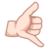 Call Me Hand: Light Skin Tone Emoji 🤙🏻 image - Emojidex style