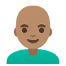 Man: Medium Skin Tone, Bald Emoji 👨🏽‍🦲 image - Google Noto Color style